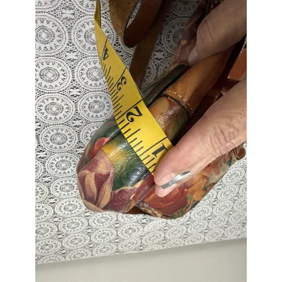 PATRICIA NASH LRG SATCHEL SHOULDER HANDBAG FLORAL PRINT ITALIAN LEATHER DUST BAG - Picture 13 of 15
